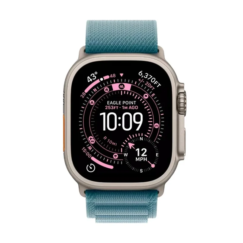 Смарт Часы Apple Watch Ultra 3 GPS + Cellular 49mm Natural Titanium Case with Light Blue Alpine Loop 2