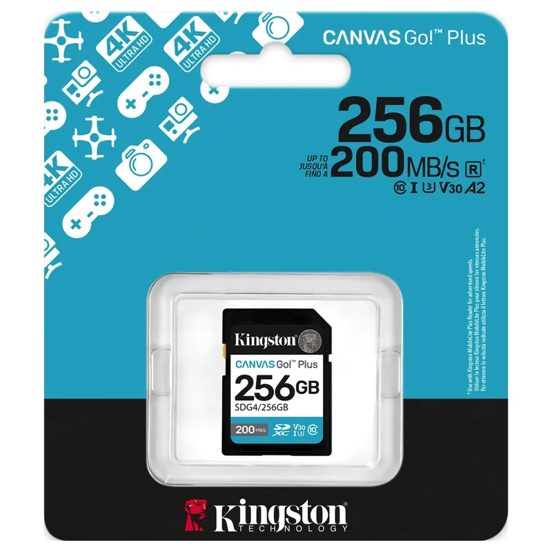 Карта памяти SD 256GB Kingston Canvas Go, Class 10 (SDG4/256GB) 3
