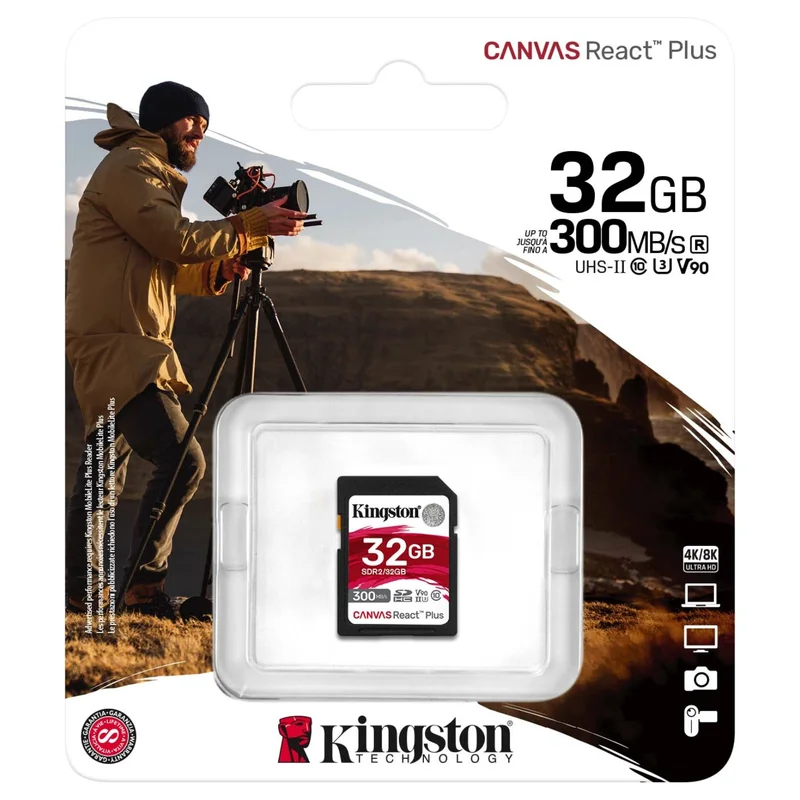 Карта памяти SD 32GB Kingston Canvas React Plus, UHS-II (SDR2/32GB) 3