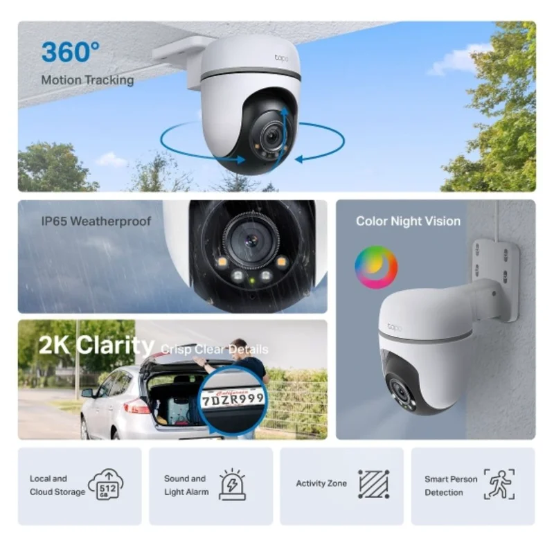 WiFi камера TP-Link Tapo TC41, 2MP, наружная поворотно-наклонная (Tapo TC41) 4