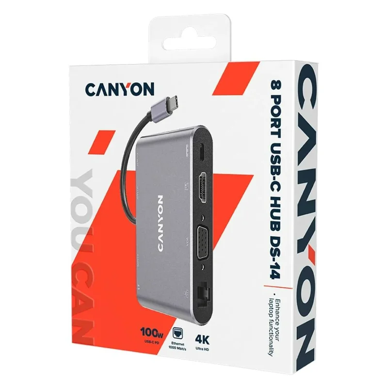 Мультипортовый адаптер CANYON 8in1 (DS-14) 2