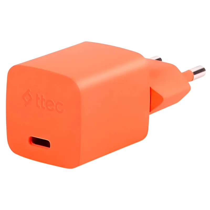 Адаптер и кабель  ttec SmartCharger GAN 20W PD Travel Fast Charger + USB-C - USB-C 3A Cable 120cm, О 2