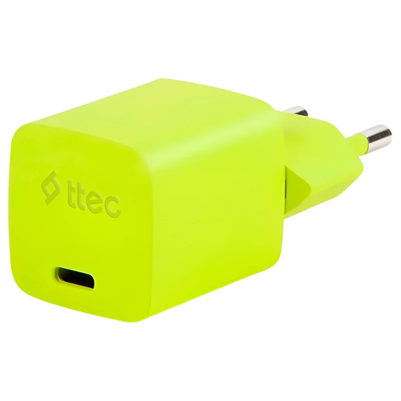 Адаптер и кабель  ttec SmartCharger GAN 20W PD Travel Fast Charger + USB-C - USB-C 3A Cable 120cm, Ж 2
