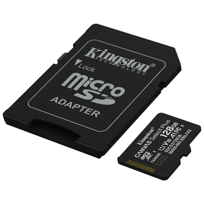 Карта памяти, Kingston, SDCS3/128GB, MicroSDXC 128GB, Canvas Select Plus, A1, U1, V10, c адаптером S 2