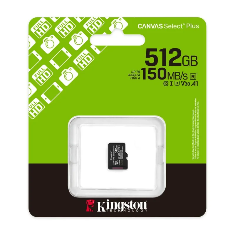 Карта памяти, Kingston, SDCS3/512GBSP, MicroSDXC 512GB, Canvas Select Plus, A1, U3, V30, без адаптер 3