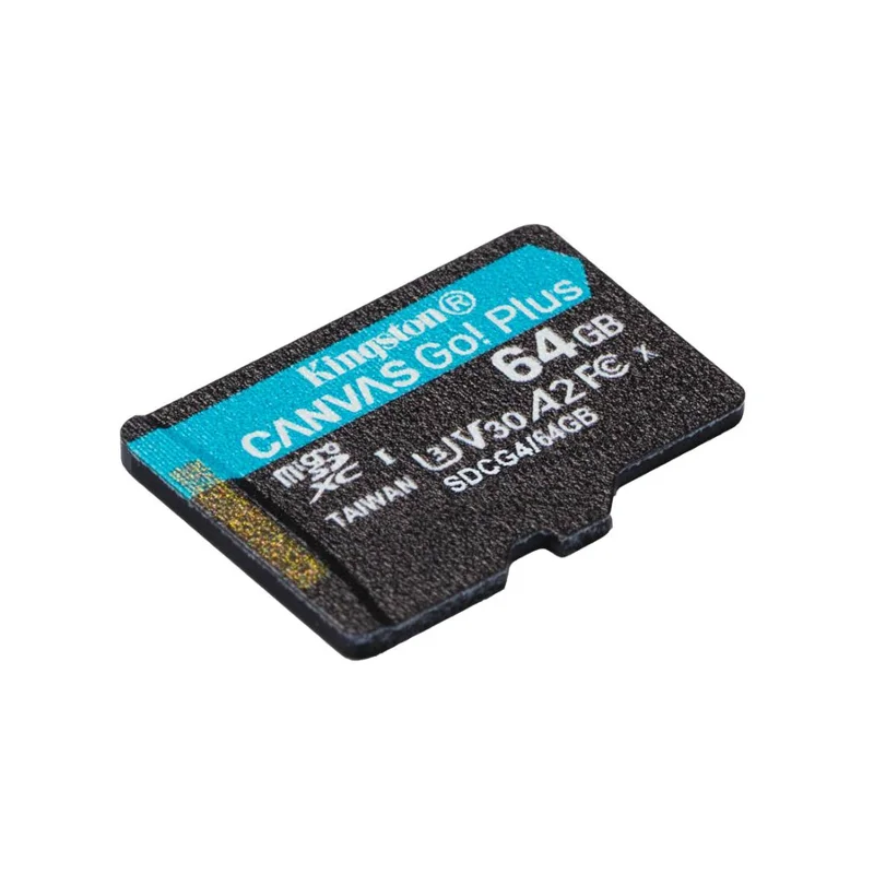 Карта памяти Kingston SDCG4/64GBSP, MicroSDXC 64GB, Canvas Go Plus, A2, U3, V30, без адаптера SD 2
