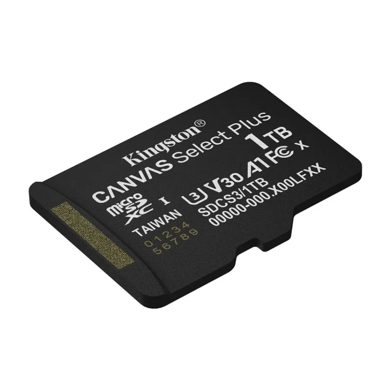 Карта памяти, Kingston, SDCS3/1TBSP, MicroSDXC 1TB, Canvas Select Plus, A1, U3, V30, без адаптера SD 2