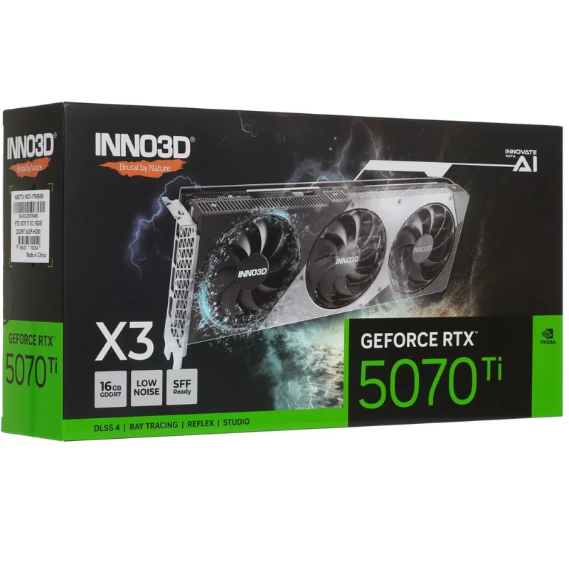 Видеокарта INNO3D RTX 5070 Ti X3 16G 256bit/G7 (HDMI+3DP)[N507T3-16D7-176068N] 9