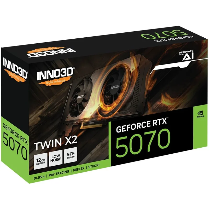 Видеокарта INNO3D RTX 5070 TWIN X2 12G 192bit/G7 (HDMI+3DP)[N50702-12D7-195064N] 2