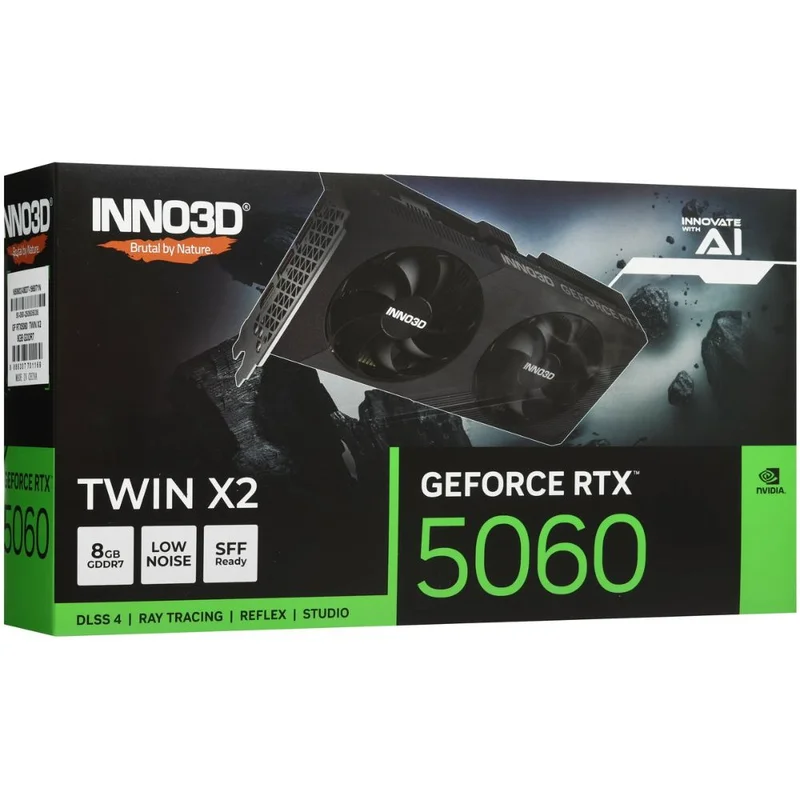 Видеокарта INNO3D RTX 5060 TWIN X2 8G 128bit/G7 (HDMI+3DP)[N50602-08D7-195071N] 8