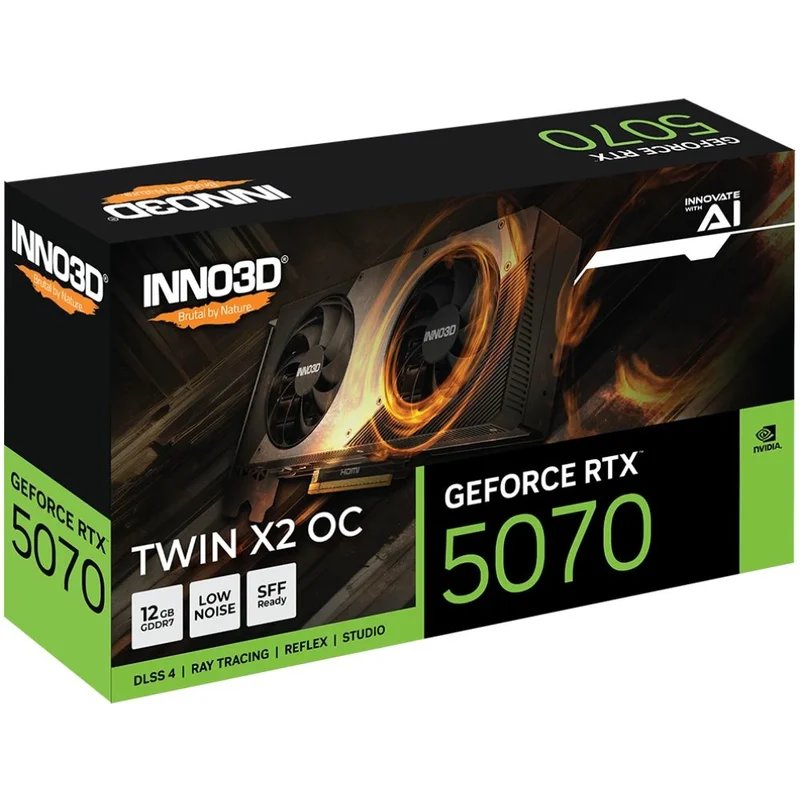 Видеокарта INNO3D RTX 5070 TWIN X2 OC 12Gb 192bit/G7 (HDMI+3DP)[N50702-12D7X-195064N] 2