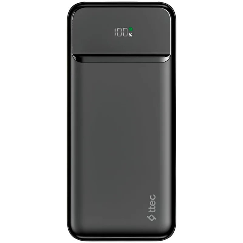 Внешний аккумулятор ttec ReCharger LCD 10.000mAh PD 20W, Black (2BB233S) 2
