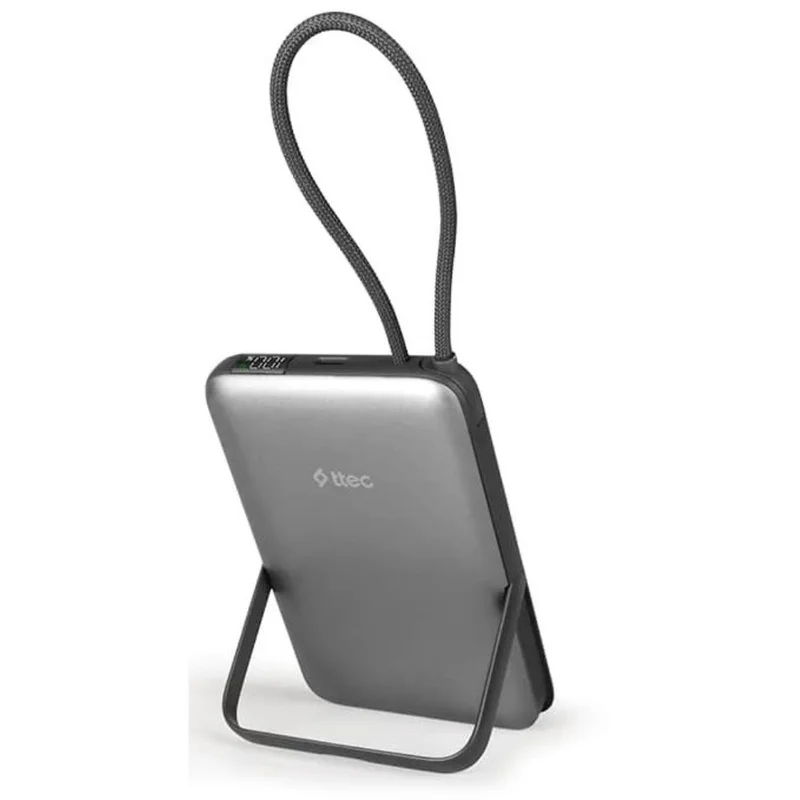 Внешний аккумулятор ttec Recharger M LCD 10.000 mAh Magesafe comp PD 20W with USB-C Cable and Stand 4