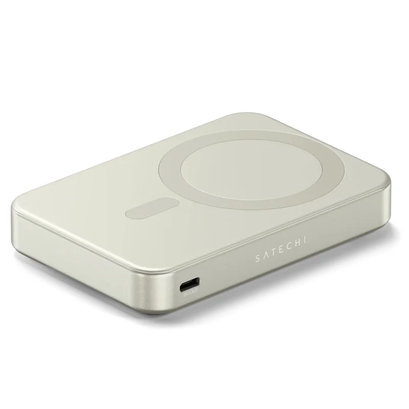 Магнитное зарядное устройство с подставкой Satechi Qi2 10000mAh, Светлый бежевый (ST-B10Q2SW) 2
