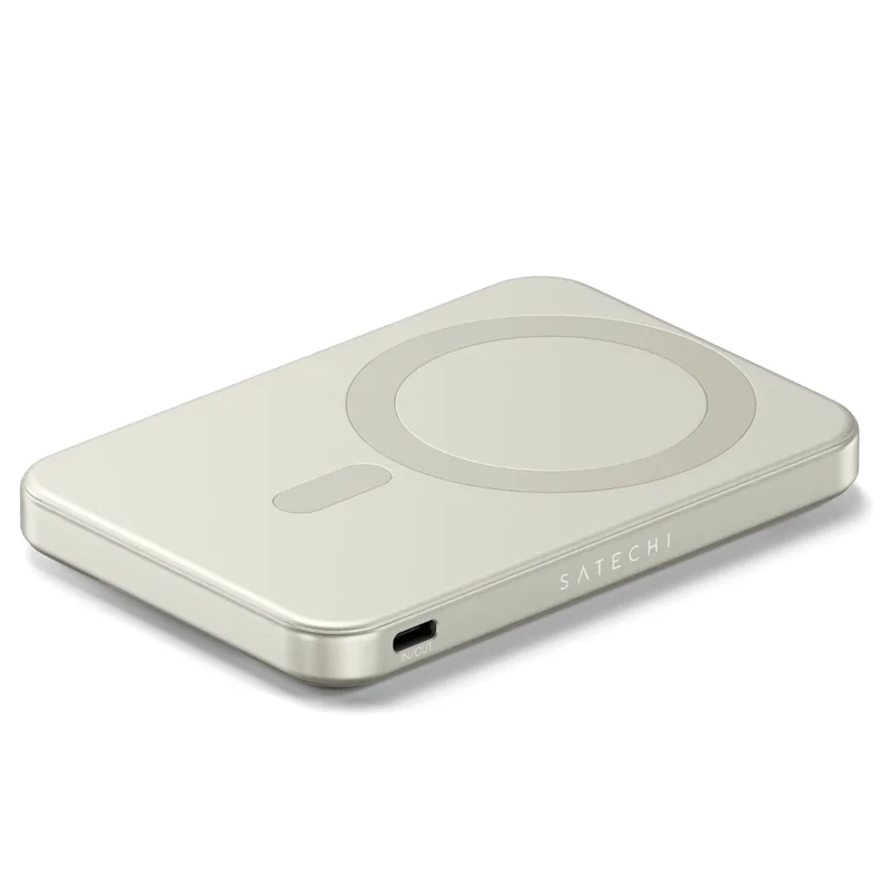 Магнитное зарядное устройство с подставкой Satechi Qi2 5000mAh, Светлый бежевый (ST-B5Q2SW) 2