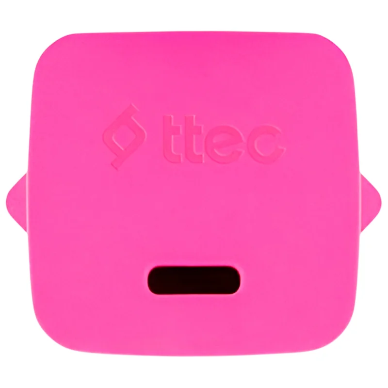 Адаптер и кабель ttec SmartCharger GAN 20W PD Travel Fast Charger + Lighting - USB-C 3A Cable 120cm, Neon Pink 3