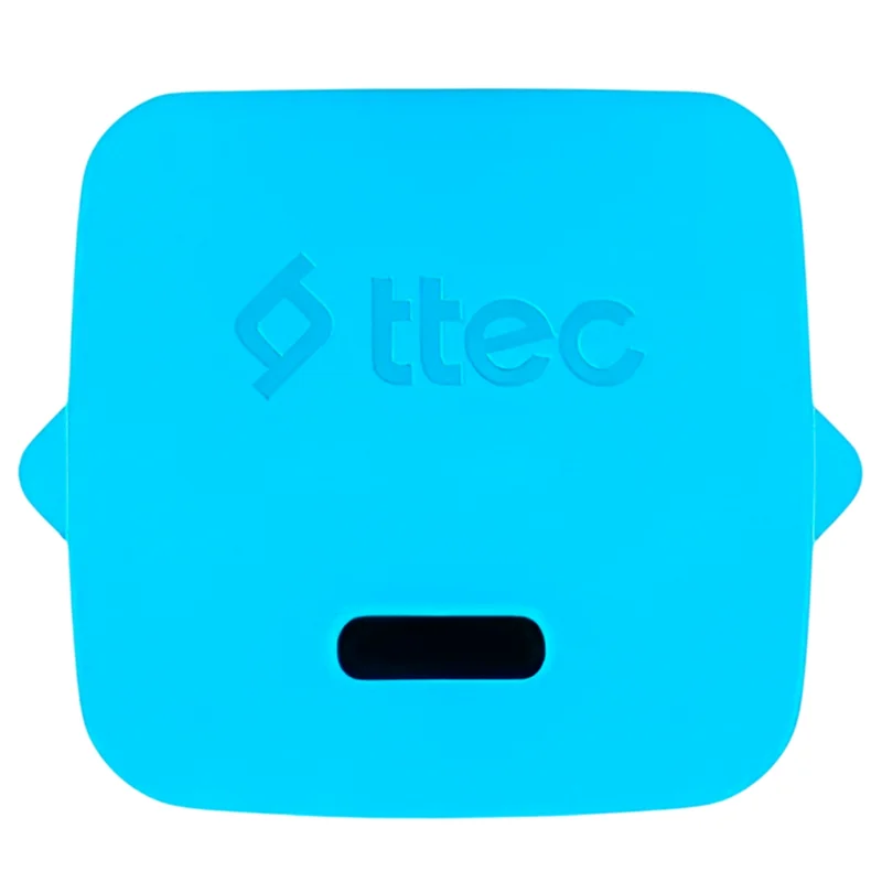 Адаптер и кабель ttec SmartCharger GAN 20W PD Travel Fast Charger + Lighting - USB-C 3A Cable 120cm, Neon Blue 3