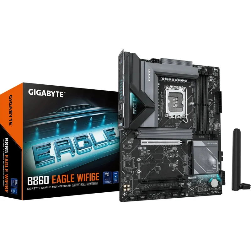 Материнская плата Gigabyte GIGABYTE B860 EAGLE WIFI6E LGA1851 4DDR5 PCI-E 3x16 (HDMI+DP) MicroATX 3