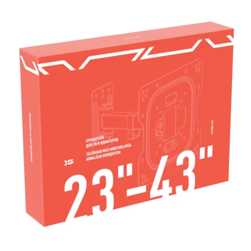 Кронштейн для ТВ и мониторов XG 23"-43" FMWA-2343 макс.нагр 30кг уг.вращ.90° уг.накл. -8°+5° Black 2