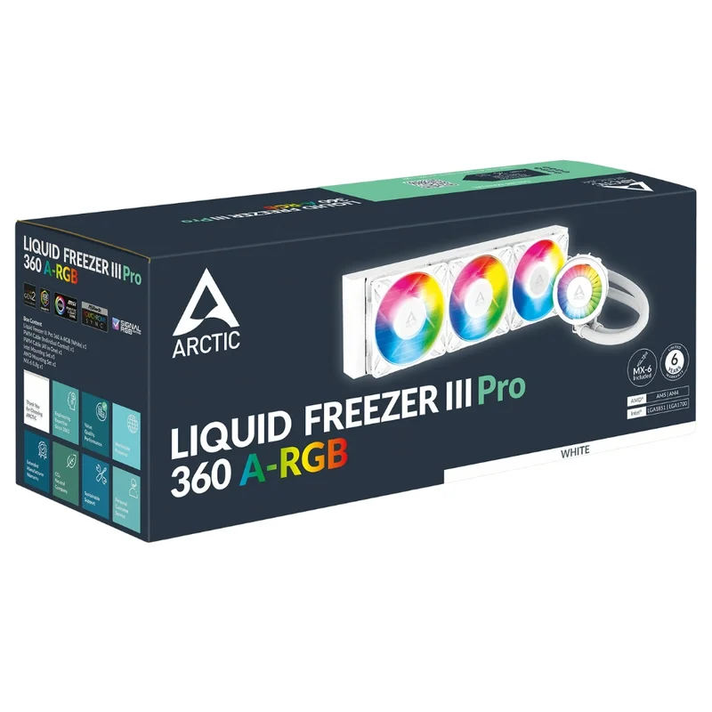 Система жидкостного охлаждения для CPU ARCTIC Liquid Freezer III Pro 360 A-RGB White [ACFRE00188A] 6