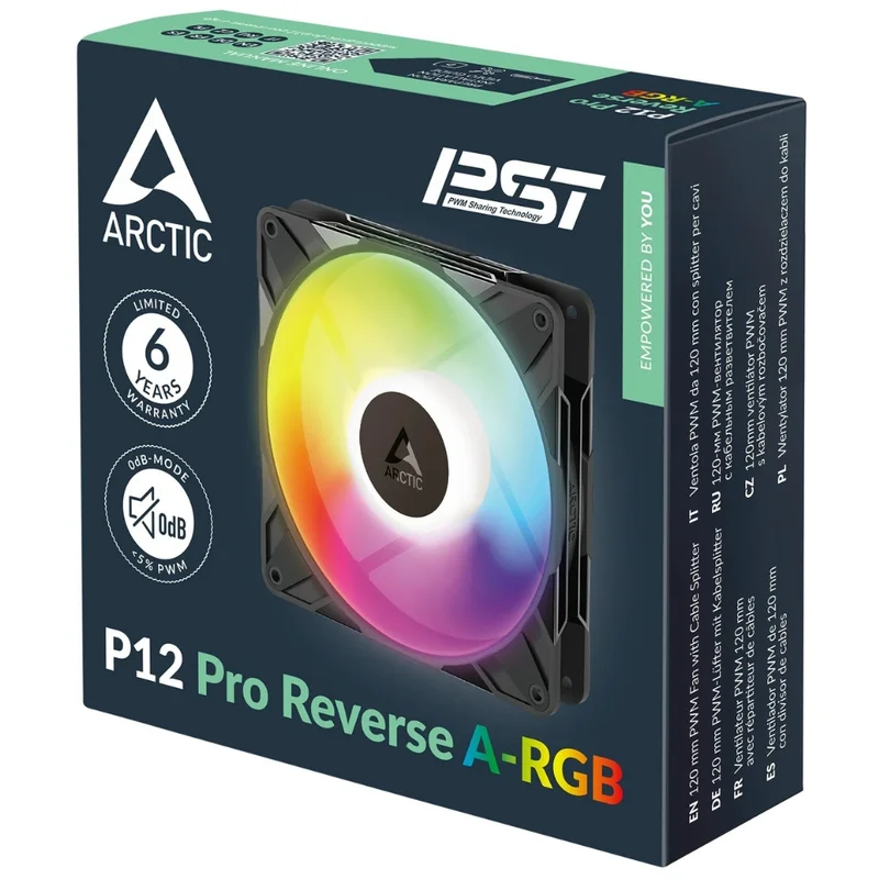 Кулер для кейса ARCTIC P12 Pro Reverse A-RGB Black 120mm 600-3000rpm[ACFAN00322A] 5