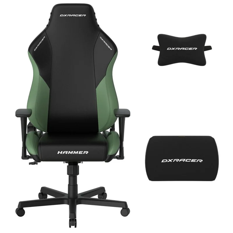 Игровое компьютерное кресло DXRacer Hammer series, Black/Green (GC/LHE23LTA/NM) 2
