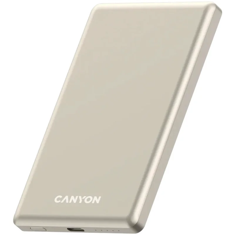 Внешний аккумулятор Canyon Power bank slim Magsafe 5000 mAh (CNS-CPB505BE), Beige 4
