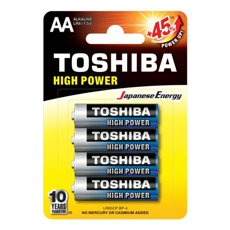 Батарейка AA/LR6GCP 4шт Toshiba High Power Alkaline (TA 4904530592737)