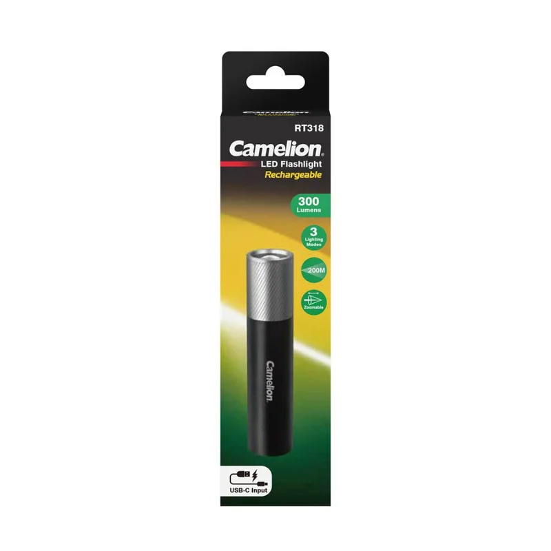 Фонарь Camelion 3W 300 Лм чёрный (RT318-CBH) 3