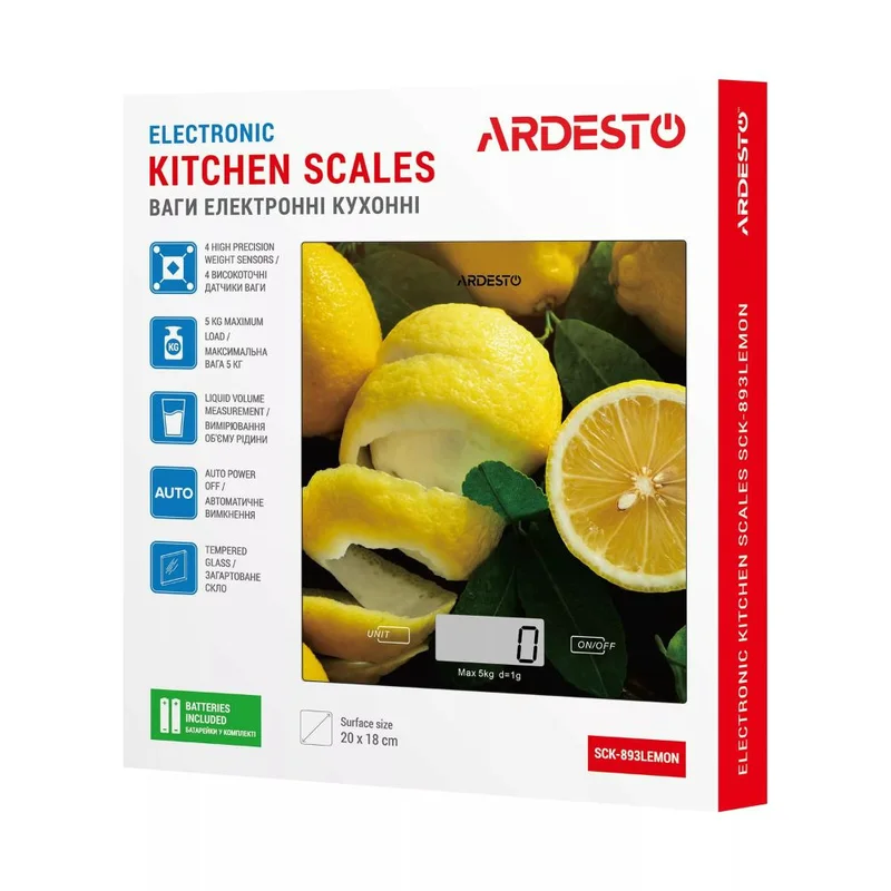 Весы кухонные Ardesto SCK-893LEMON 11