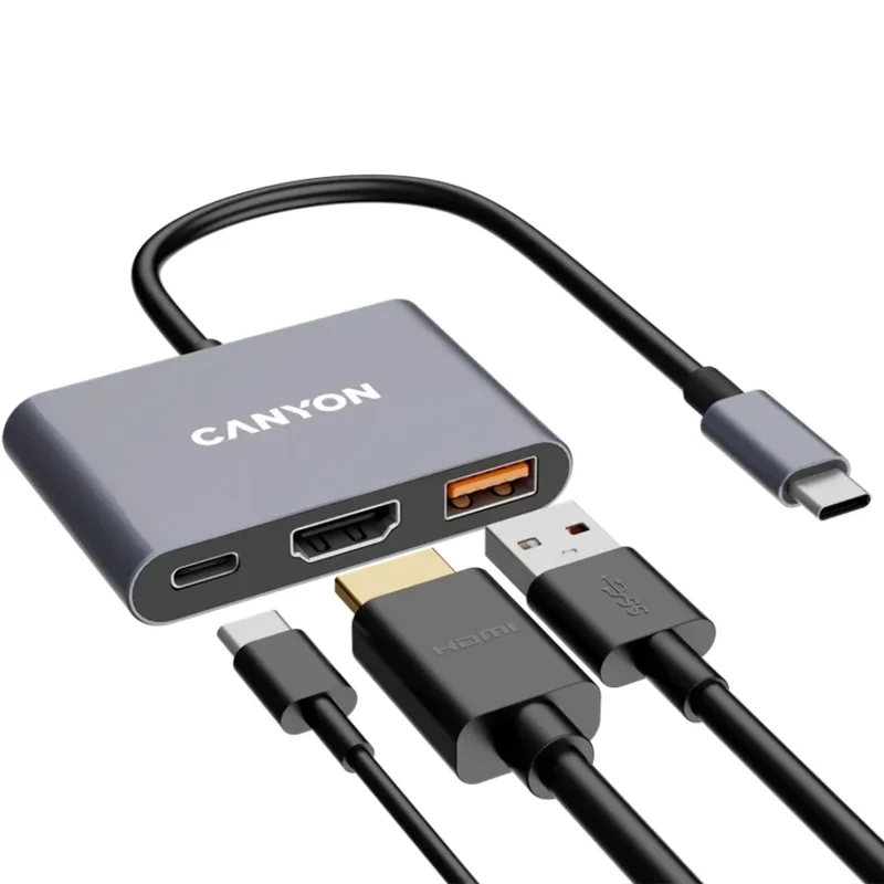 Мультипортовый адаптер CANYON 3 in 1, Grey (CNS-TDS4) 5