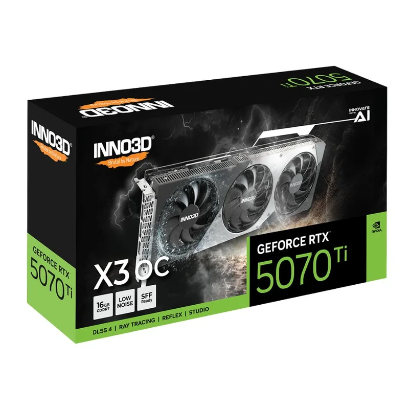 Видеокарта INNO3D RTX 5070 Ti X3 OC 16GB 256bit/G7 (HDMI+3DP)[N507T3-16D7X-176068N] 3