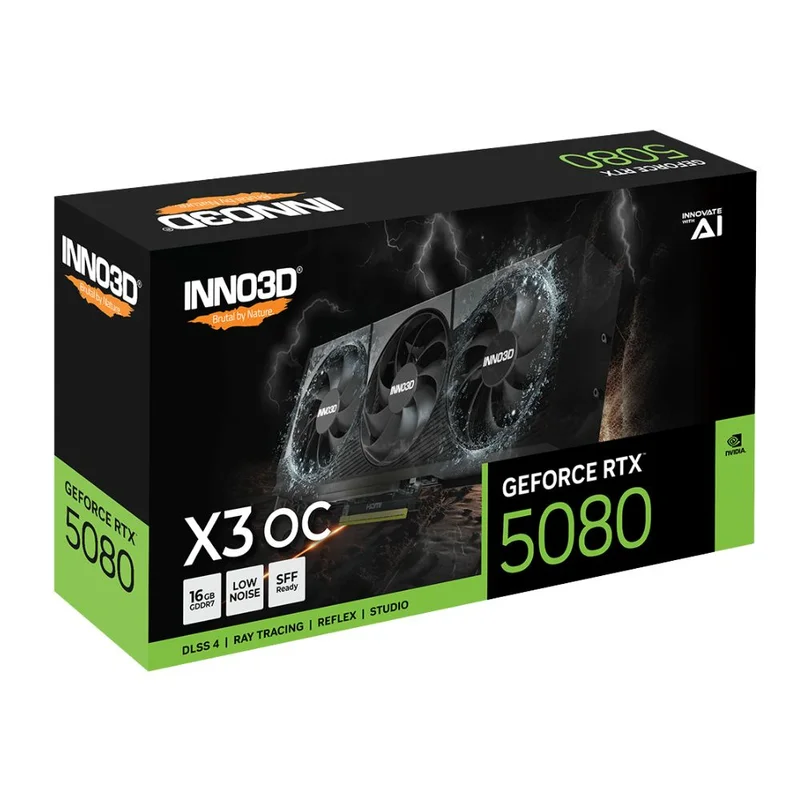 Видеокарта INNO3D RTX 5080 X3 OC 16GB 256bit/G7 (HDMI+3DP)[N50803-16D7X-17603930] 3