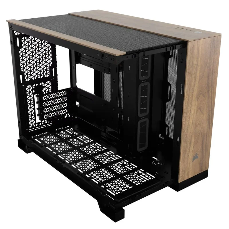 Кейс Corsair 2500X Dual Chamber Black/Walnut Wood MidTower, window, mATX [CC-9011286-WW] 2