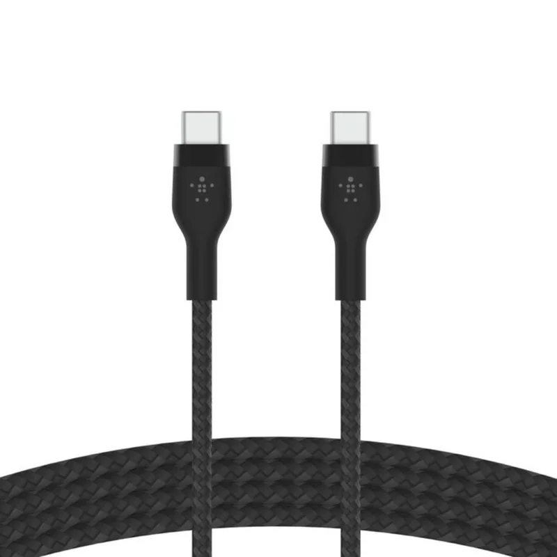 Кабель Belkin USB-C  - USB-C, 1M, в оплетке с фиксатором, Черный (CAB011BT1MBK) 2