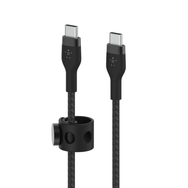Кабель Belkin USB-C  - USB-C, 1M, в оплетке с фиксатором, Черный (CAB011BT1MBK) 3