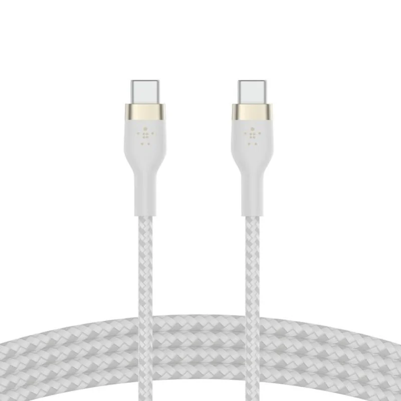 Кабель Belkin USB-C  - USB-C, 1M, в оплетке с фиксатором, Белый (CAB011BT1MWH) 3