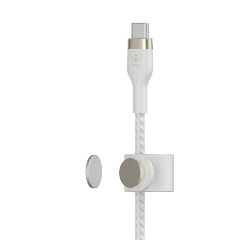 Кабель Belkin USB-C  - USB-C, 1M, в оплетке с фиксатором, Белый (CAB011BT1MWH) 5