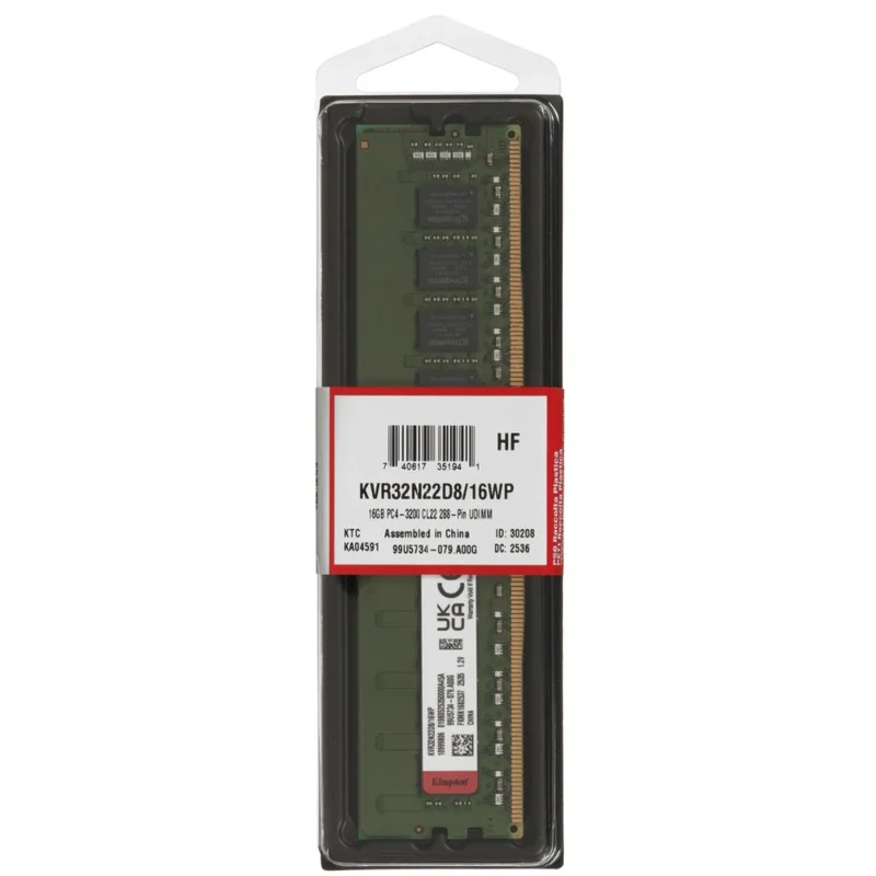Оперативная память DDR4 DIMM 16GB/3200Mhz Kingston ValueRAM [KVR32N22D8/16WP] 3