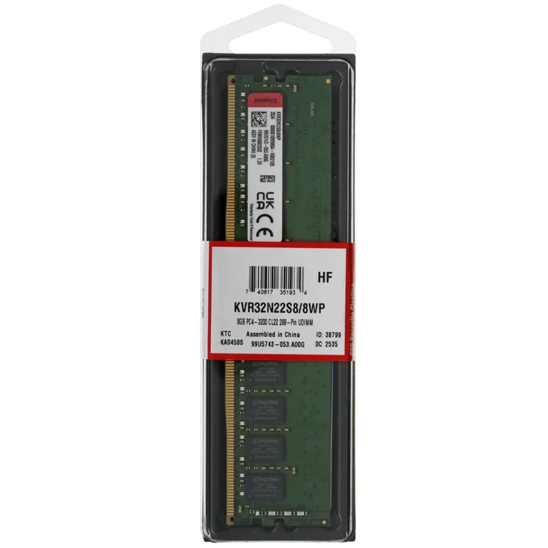Оперативная память DDR4 DIMM 8GB/3200Mhz Kingston ValueRAM [KVR32N22S8/8WP] 3
