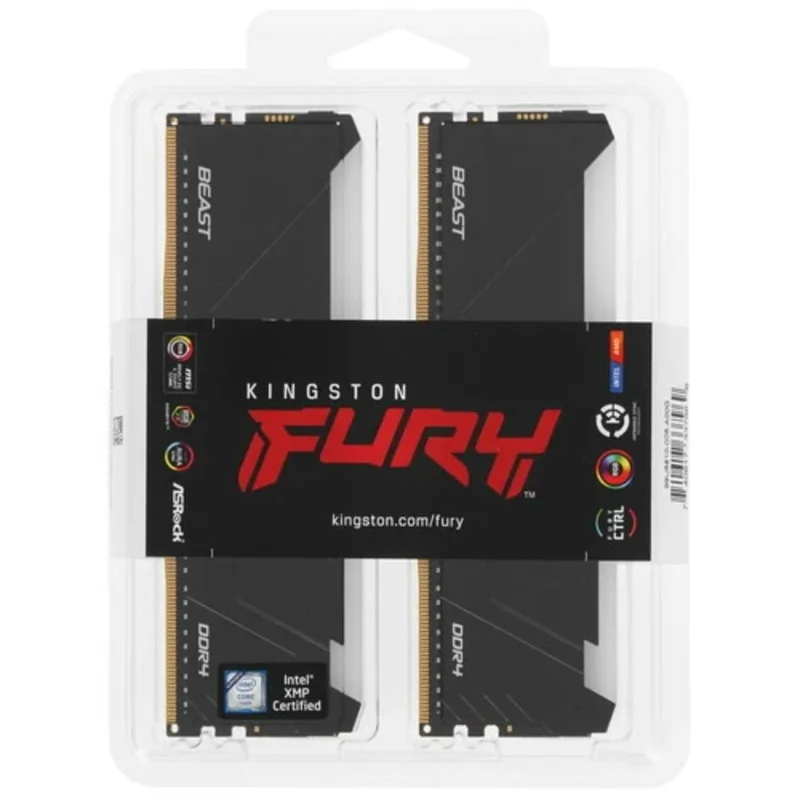 Оперативная память DDR4 DIMM 32GB(16GBx2)/3200Mhz Kingston FURY Beast Black RGB [KF432C16BB2AK2/32] 4