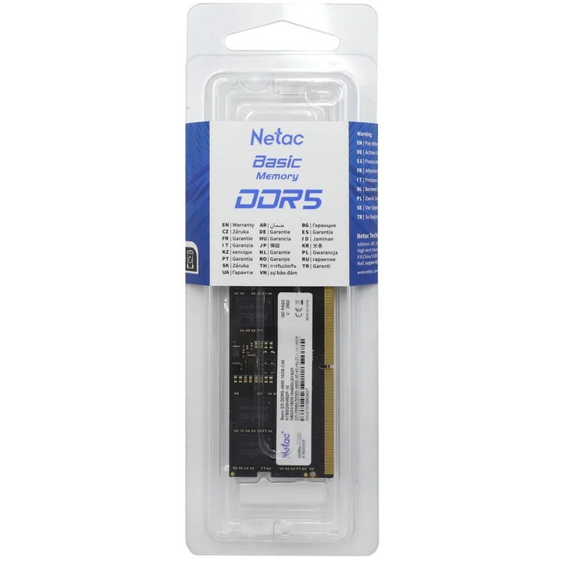Оперативная память DDR5 SODIMM 16GB/4800Mhz Netac Basic [NTBSD5N48SP-16] 2