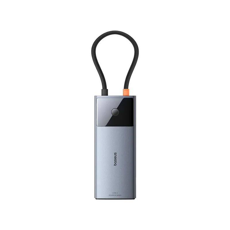 Мультипортовый адаптер Baseus Metal Gleam Series II, Air Spacemate, 6 in 1, Grey (B00061802813-00) 2