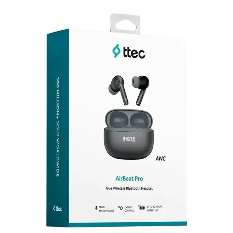 Наушники Вставные TTEC AirBeat Pro ANC LCD Black (2KM159S) 6