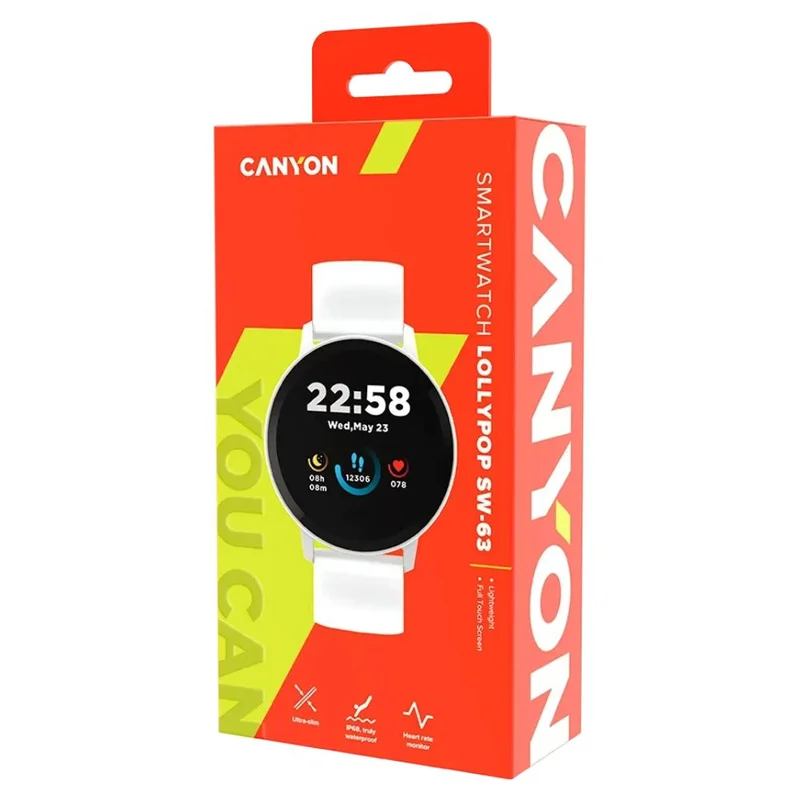 Смарт часы CANYON Lollypop SW-63 White (CNS-SW63SW) 7