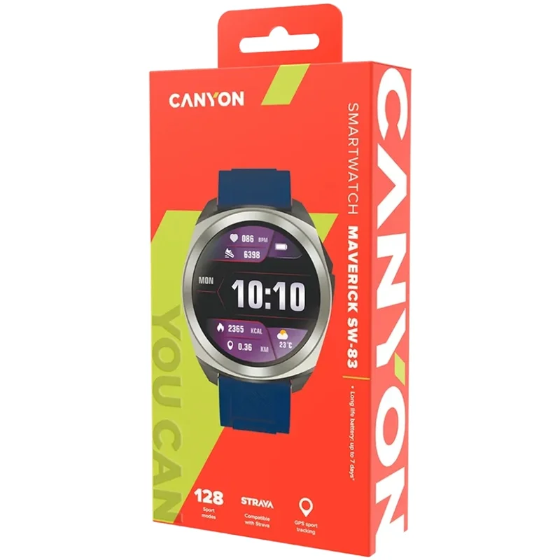 Смарт часы CANYON Maveric SW-83 GPS Silver Blue (CNS-SW83SS) 7