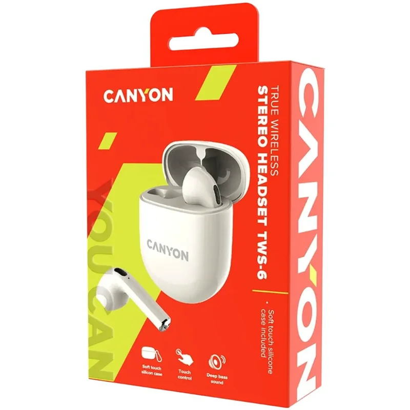 Беспроводные наушники CANYON headset TWS-6 Beige (CNS-TWS6BE) 5