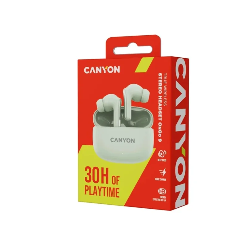 Беспроводные наушники CANYON headset OnGo 9 Green (CNS-TWS9G) 5