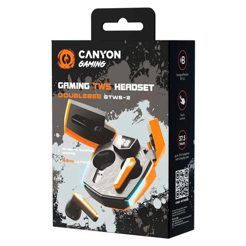 Беспроводные наушники CANYON headset Doublebee GTWS-2 Gaming Orange (CND-GTWS2O) 6