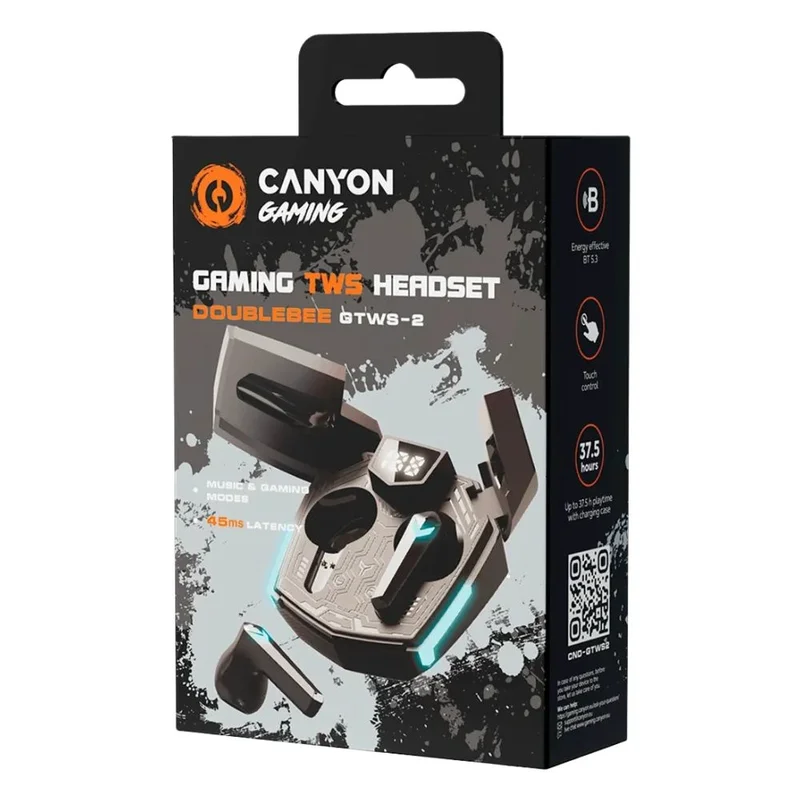 Беспроводные наушники CANYON headset Doublebee GTWS-2 Gaming Black (CND-GTWS2B) 6